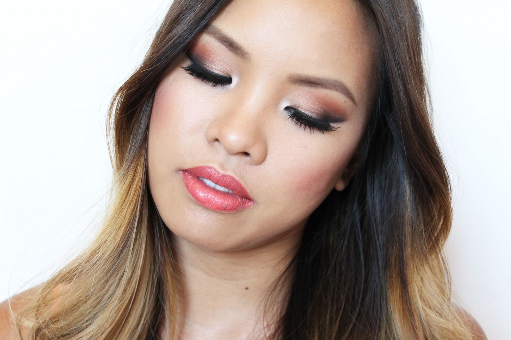 Beauty Vanity | Coral Pop Makeup Look