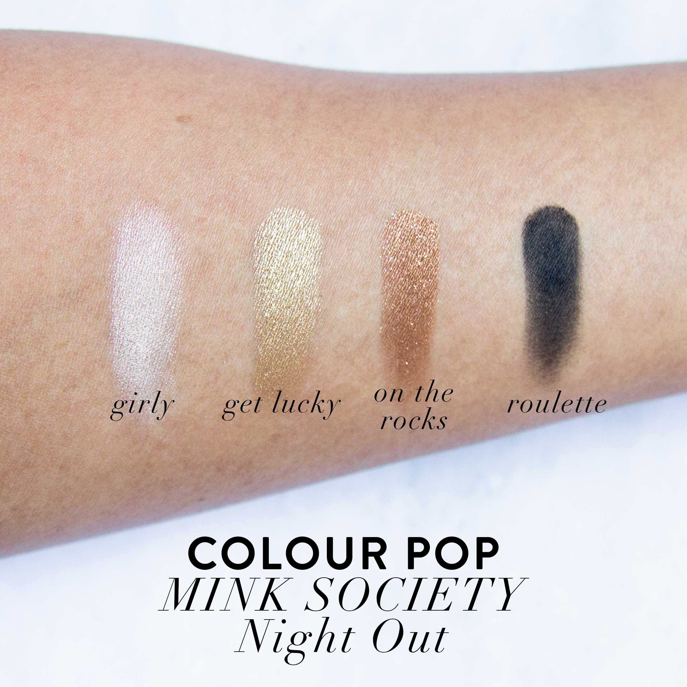 Colour Pop Review Swatches Girly Get Lucky On the rocks roulette