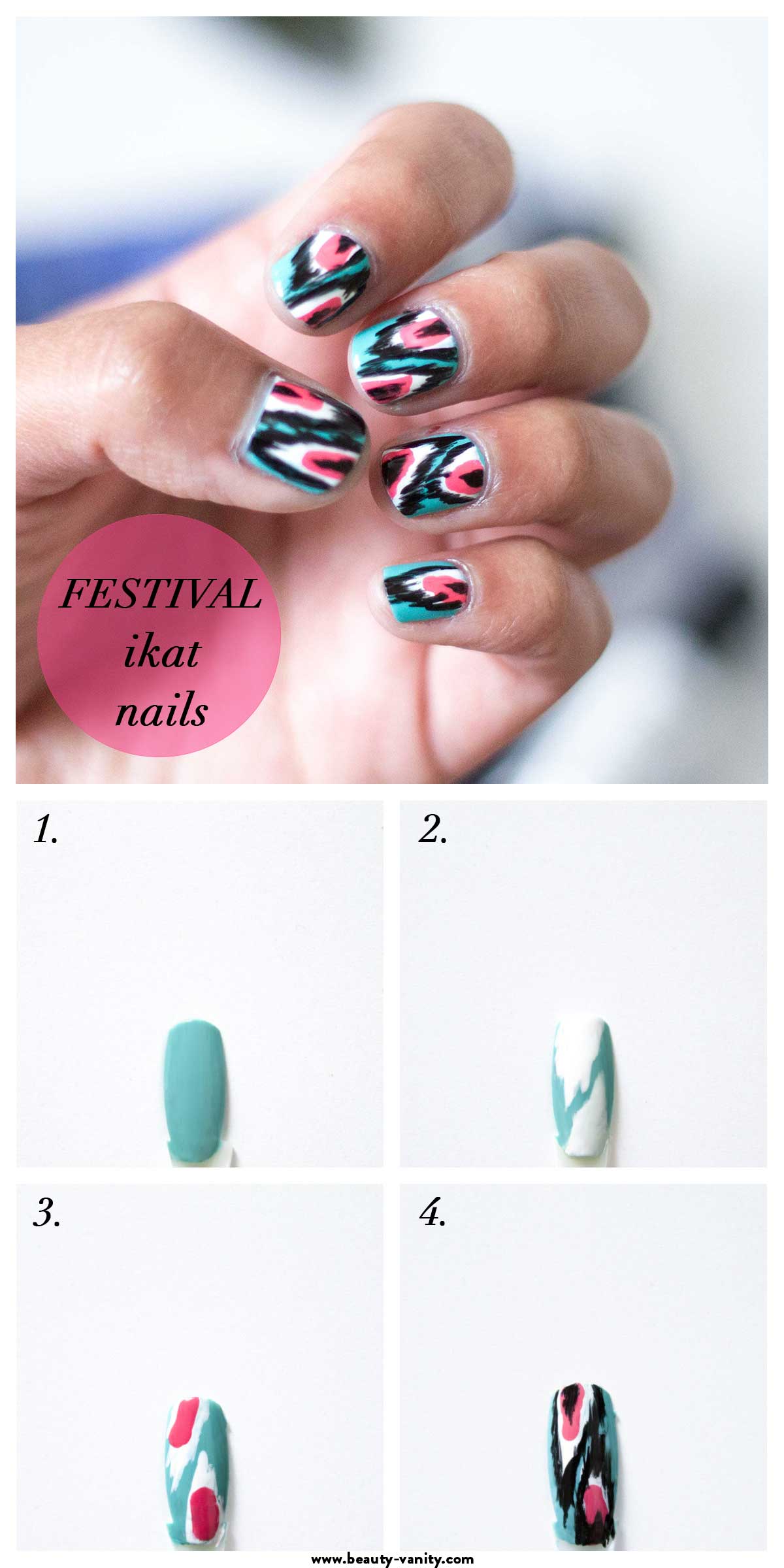 Coachella Ikat Nail Tutorial