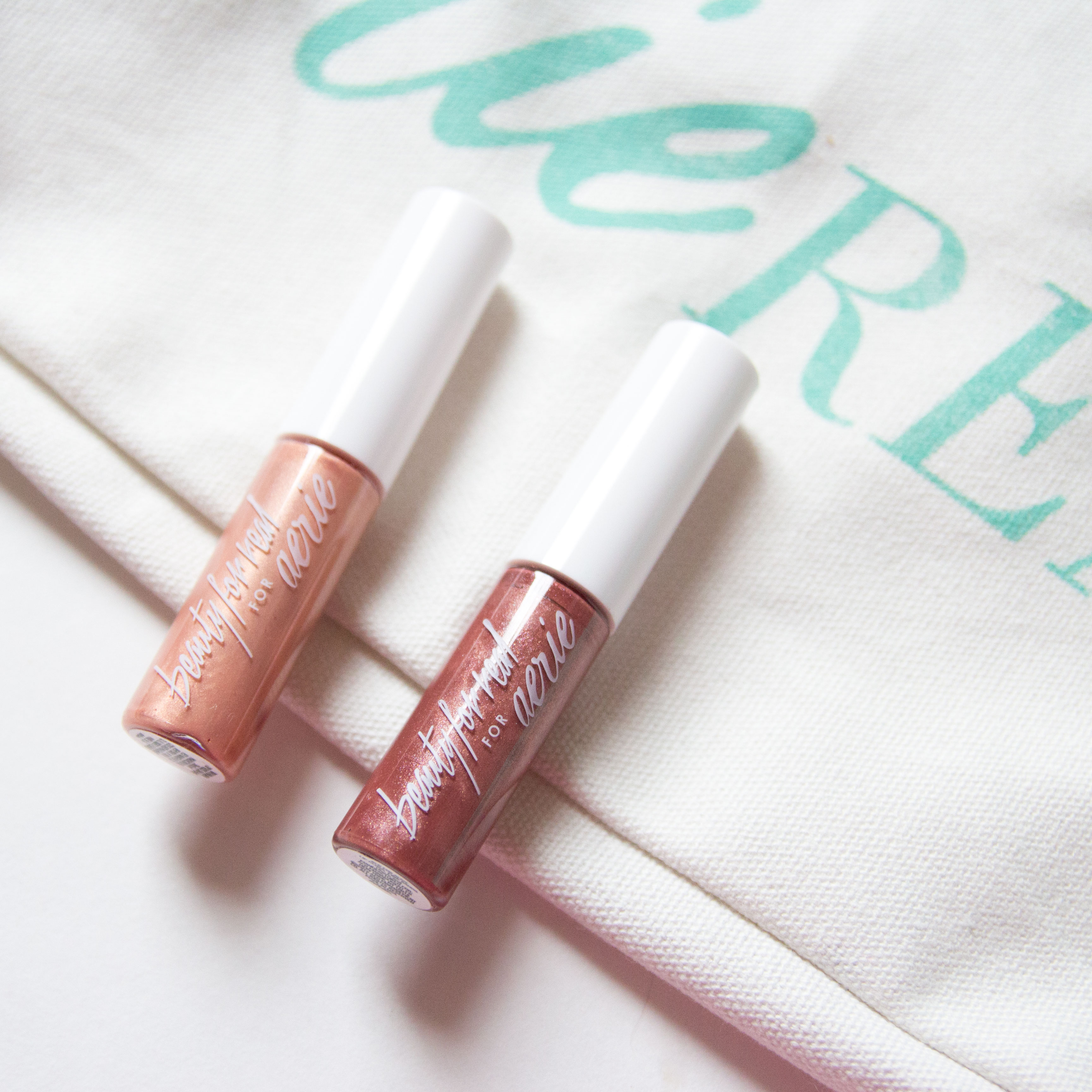 Aerie Beauty For Real Pink Sands, Sun-Shine Lip Gloss Swatches Review