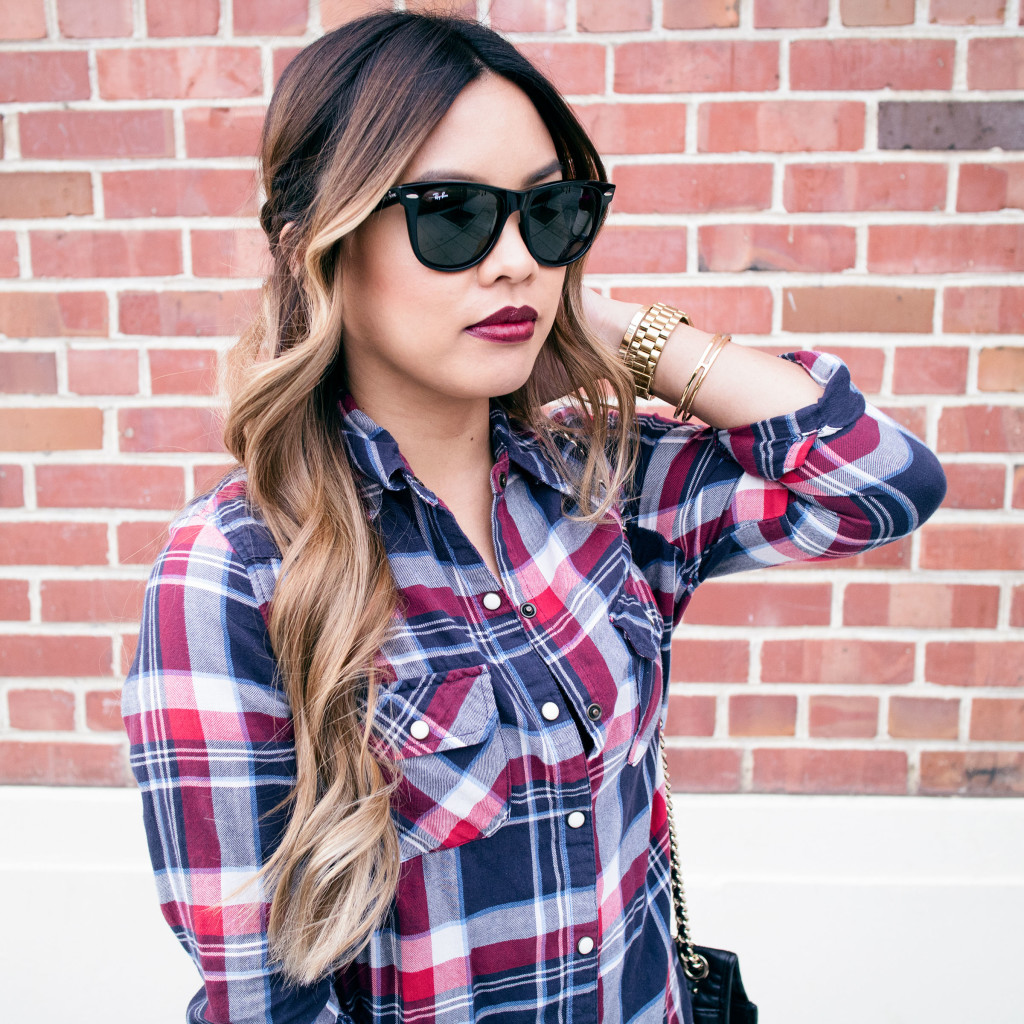 The Beauty Vanity | Fall Plaid Leather Look Leggings