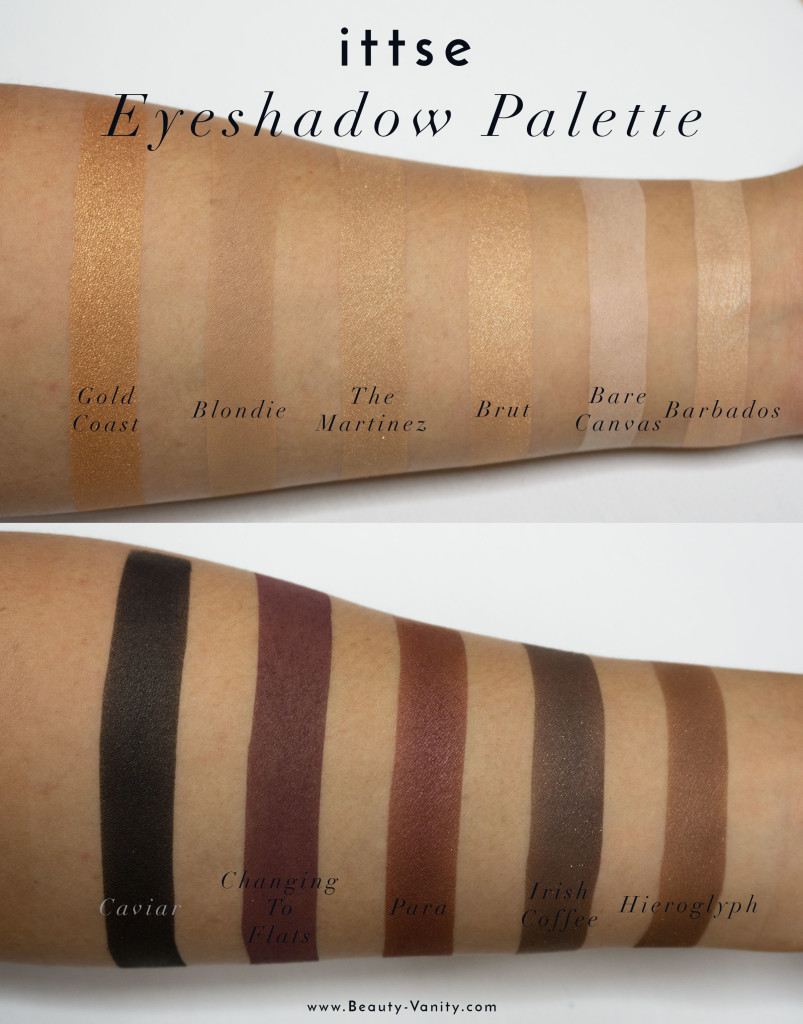 The Beauty Vanity | ittse eyeshadow palette review swatches