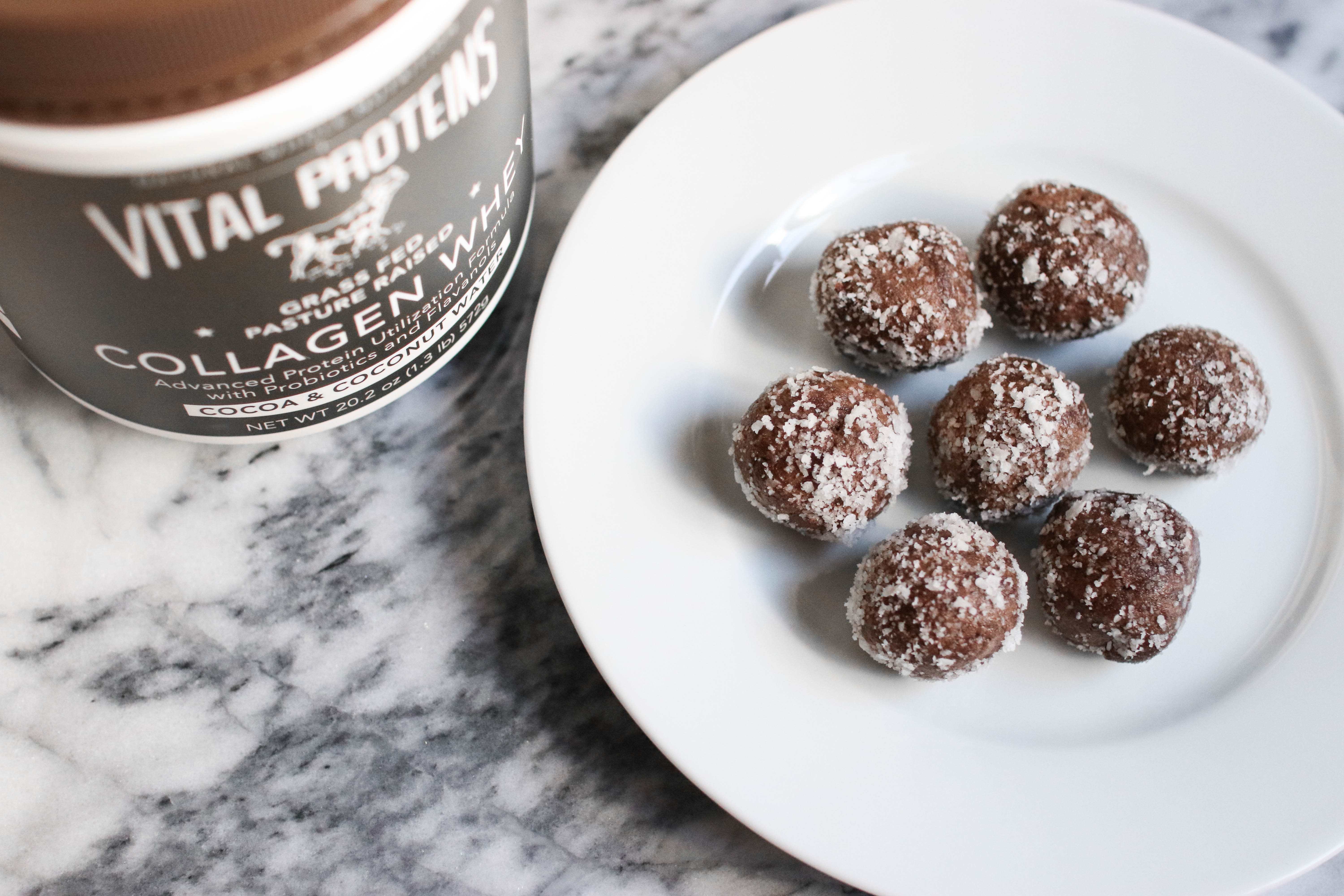 Vital Proteins Collagen Whey Cocoa Coconut Proteins Balls Recipe | The Beauty Vanity