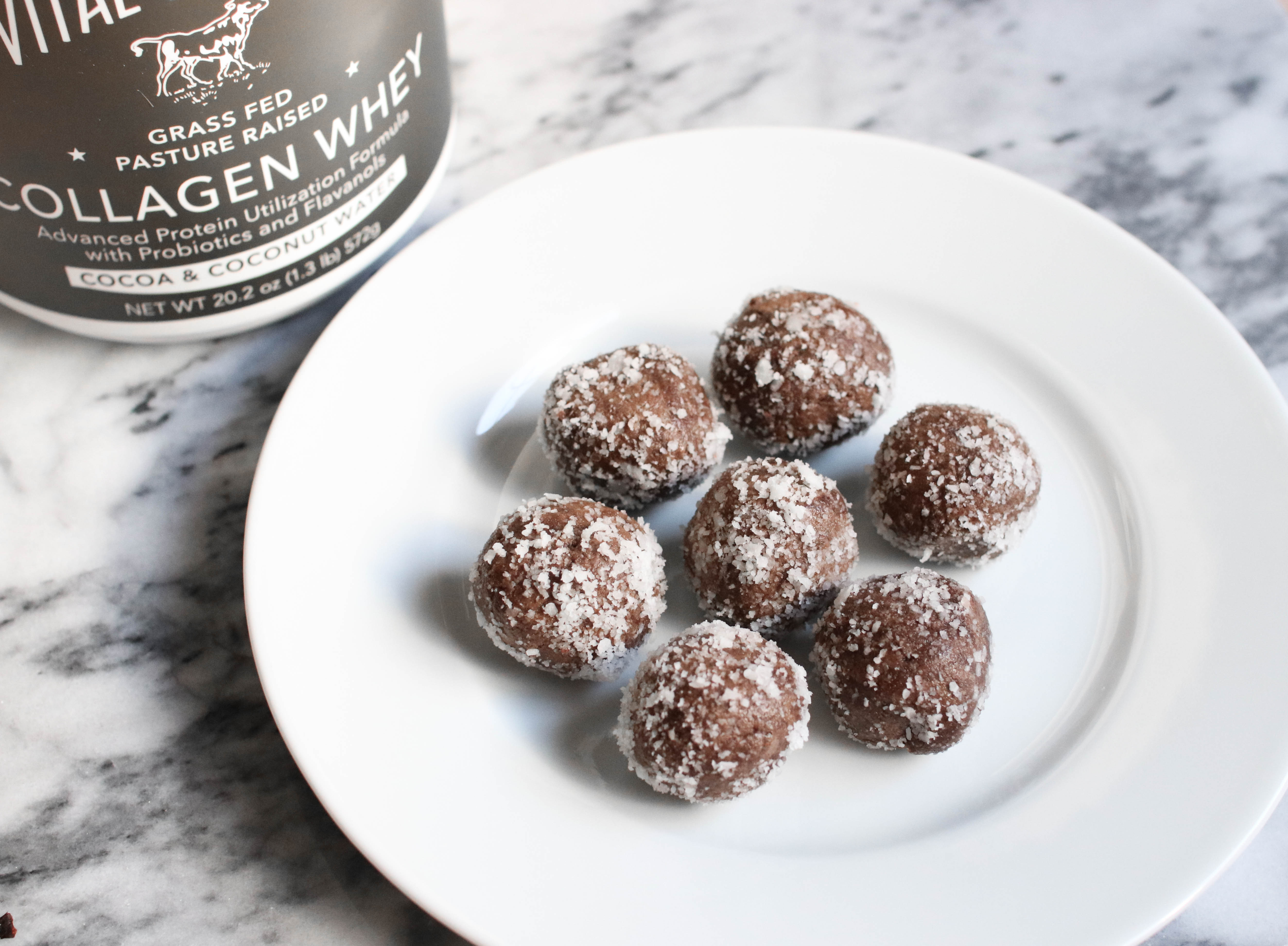 Vital Proteins Collagen Whey Cocoa Coconut Proteins Balls Recipe | The Beauty Vanity