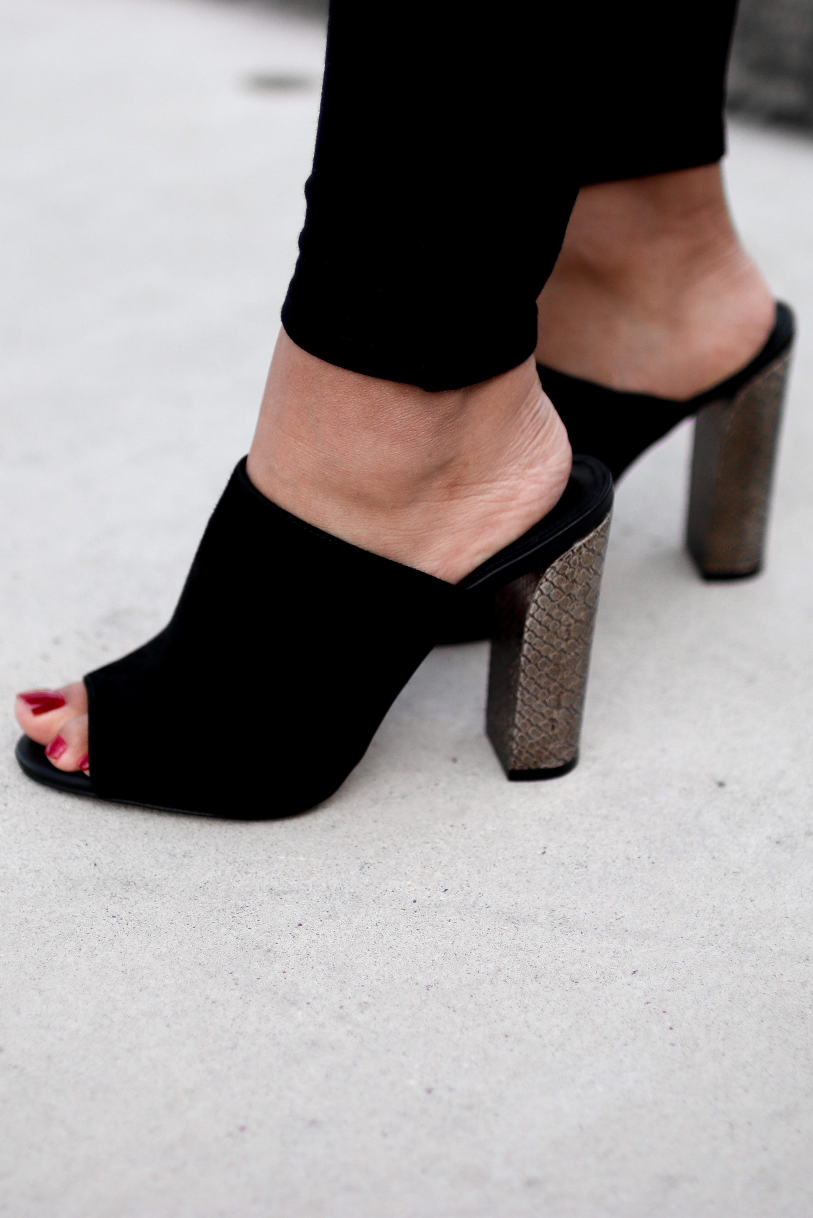 Holiday Office Party Outfit Calvin Klein Janica Mules | The Beauty Vanity