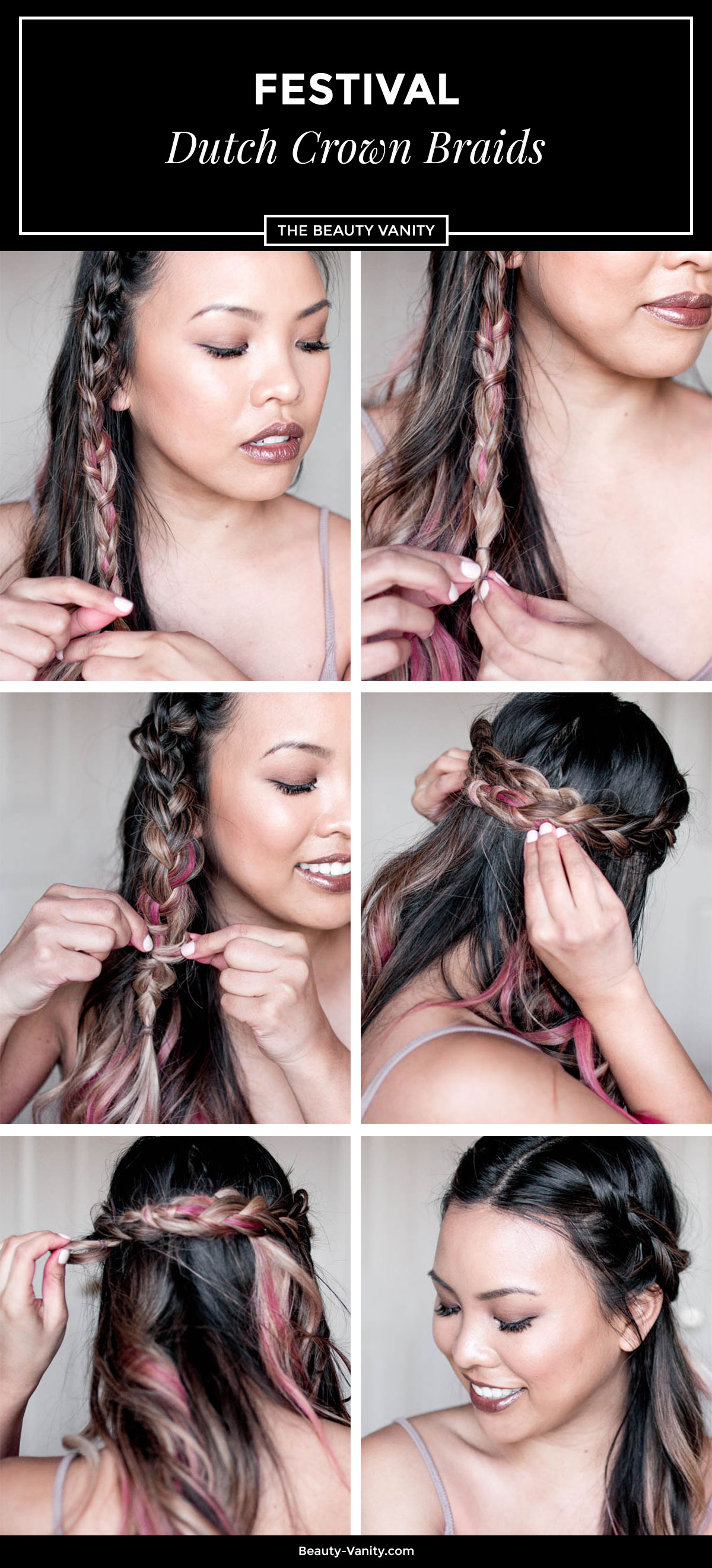 Festival Dutch Crown Braids Tutorial | The Beauty Vanity